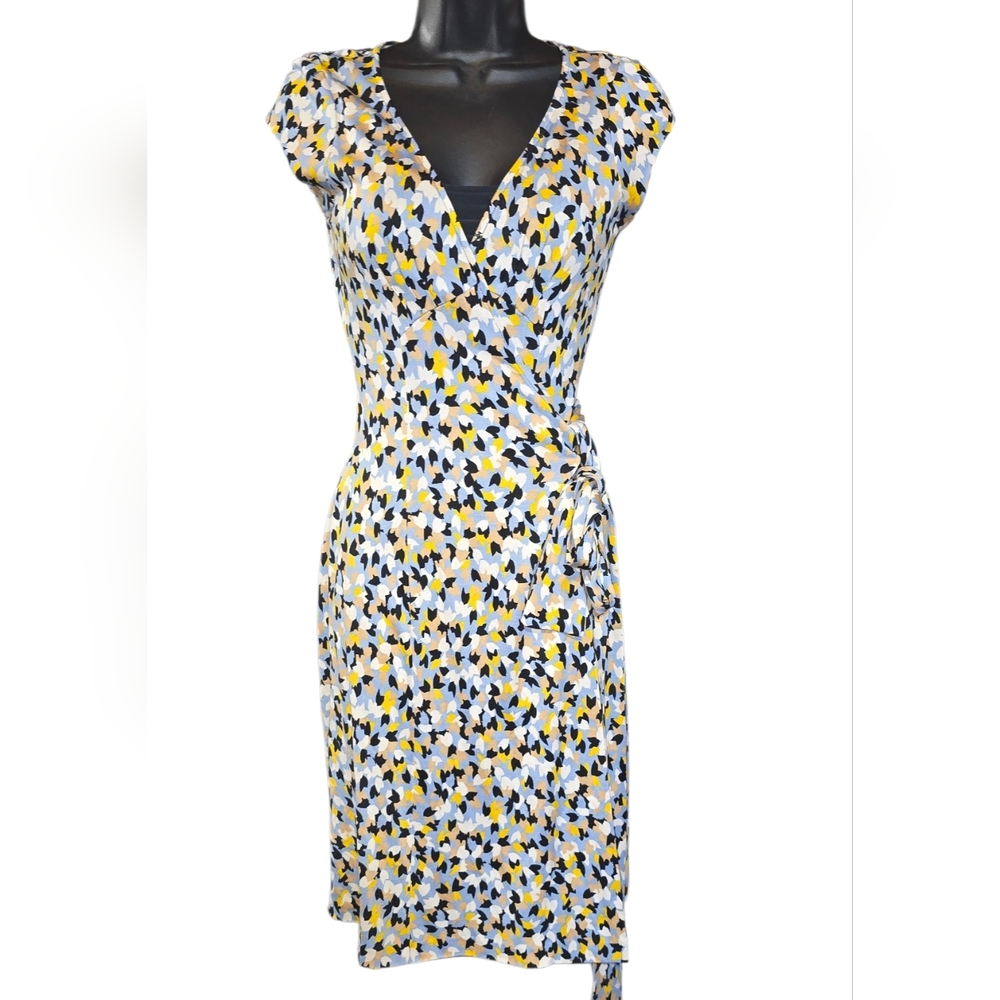 Diane Von Furstenberg Kye Wrap Printed Midi Dress Size 4
